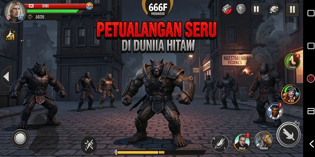 Gameplay menantang di dunia petualangan 666F yang menarik.