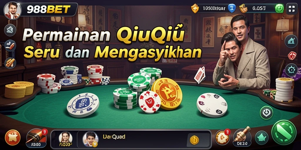 Tampilan gameplay seru 988BET dalam permainan QiuQiu.