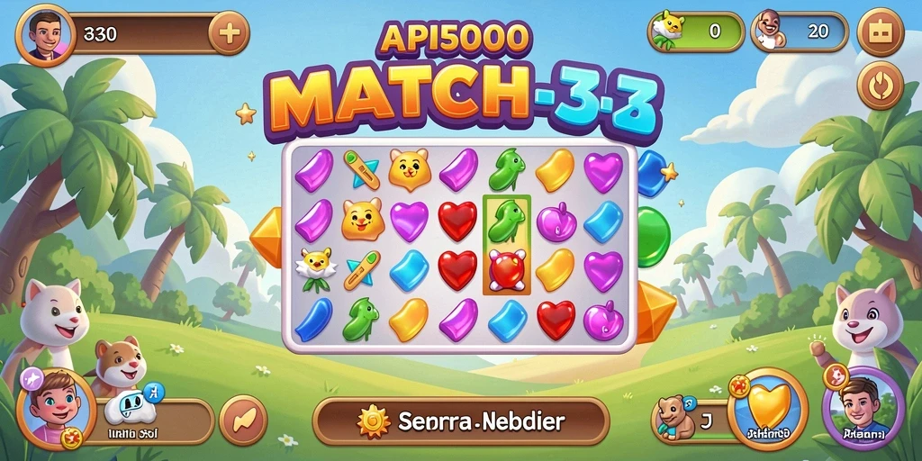 Tampilkan gameplay menarik dari API5000 dengan elemen Match-3 yang menantang.