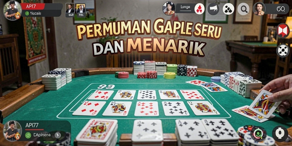 Tampilan gameplay seru dalam aplikasi Gaple API77.