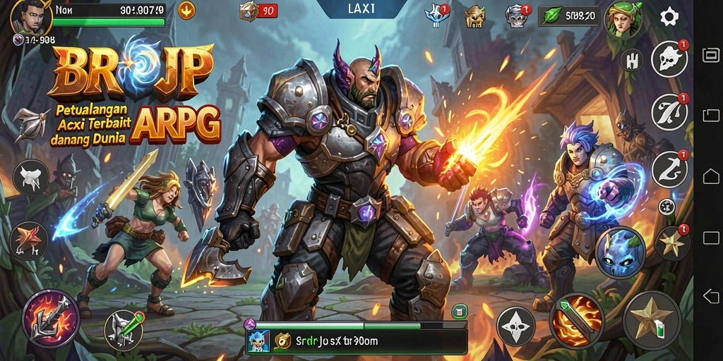 Tangkap aksi mendebarkan dalam permainan ARPG BROJP.