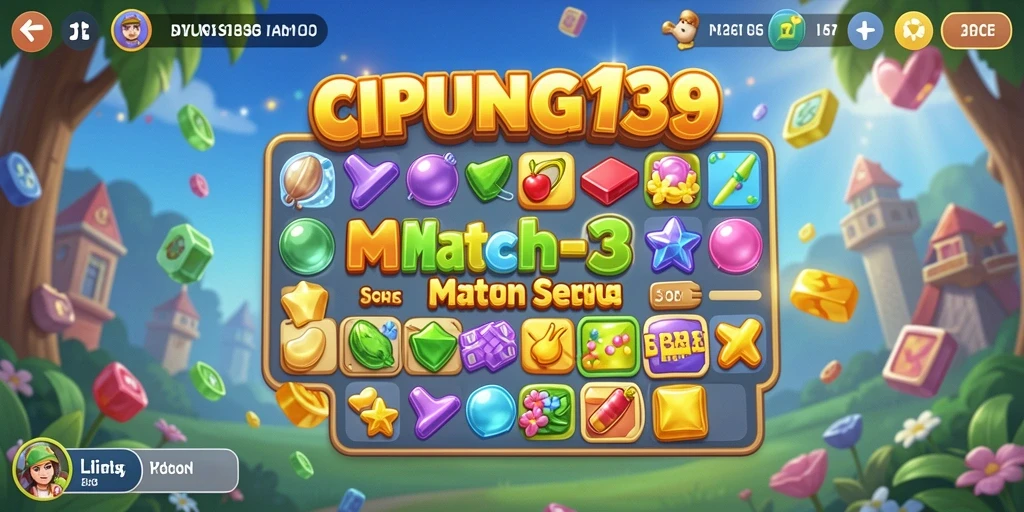 Screenshot gameplay <strong>CIPUNG138</strong> menampilkan level Match-3 yang menantang dan seru.