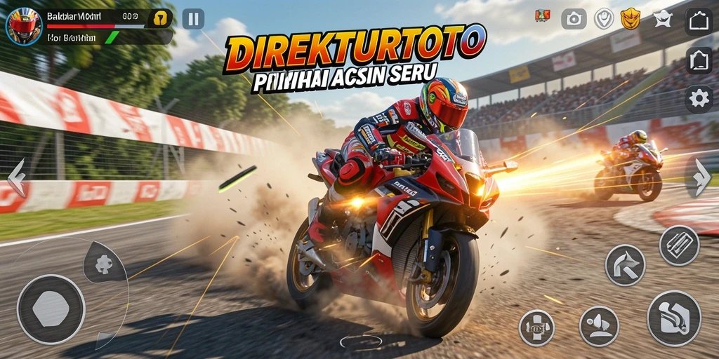 Tampilan aksi balapan motor yang mendebarkan di DIREKTURTOTO.