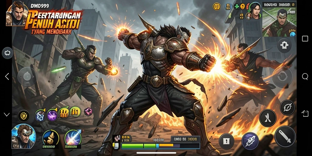 Gameplay DMD999 yang menegangkan dalam aksi pertarungan.