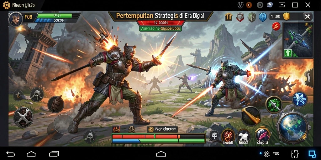 Tampilan seru dari gameplay F08 yang menegangkan dan strategis.