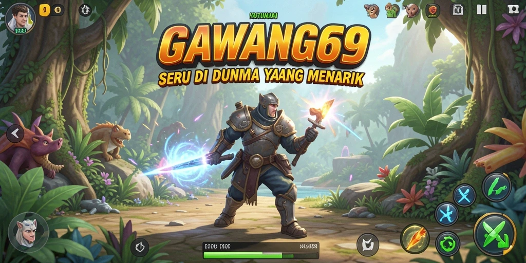 Screenshot gameplay GAWANG69 menampilkan aksi petualangan yang mendebarkan.