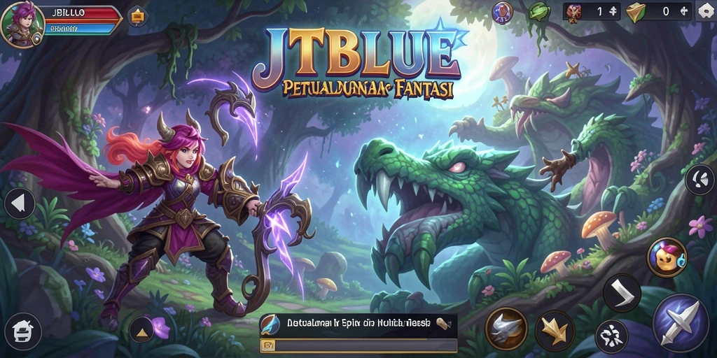 Tampilan gameplay petualangan seru di JTBLUE dengan eksplorasi yang mendebarkan.