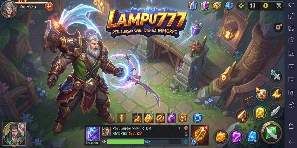 Gameplay LAMPU777 menampilkan pertempuran epik dan interaksi karakter dalam dunia MMORPG.