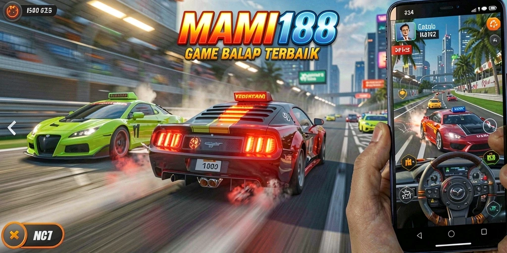 Screenshot MAMI188 menunjukkan aksi balap yang intens dan mendebarkan.