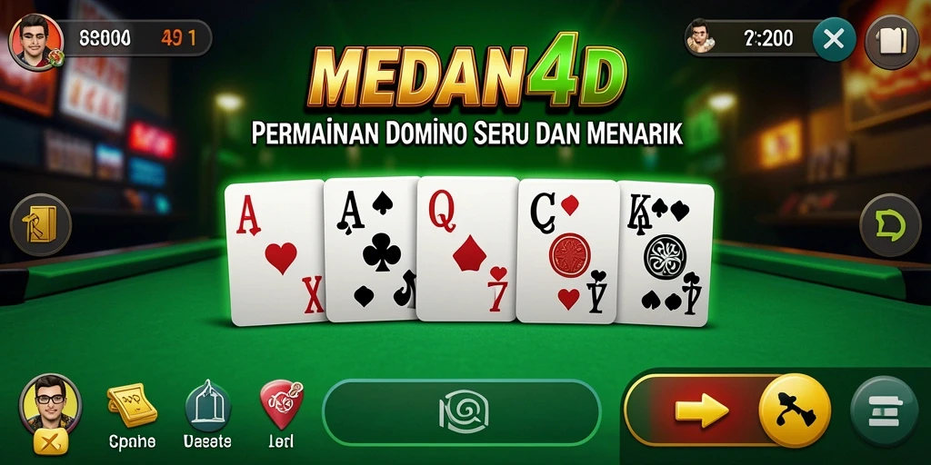Tampilan gameplay MEDAN4D yang mengasyikkan dalam permainan Domino.
