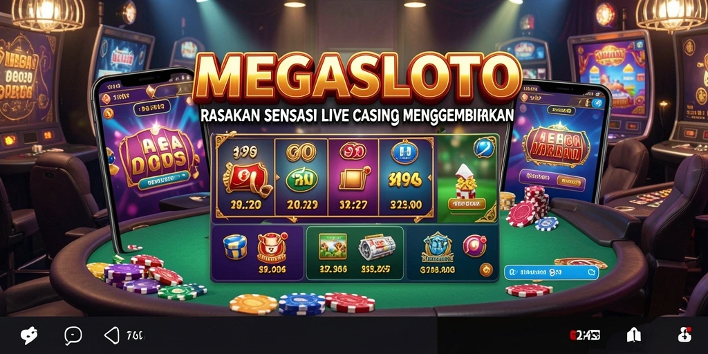 Tampilan utama gameplay Live Casino MEGASLOTO yang menampilkan dealer dan permainan langsung.