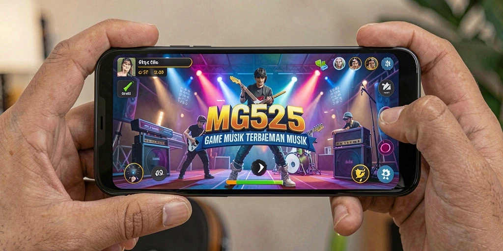 Screenshot gameplay MG525 menampilkan serunya bermain musik.