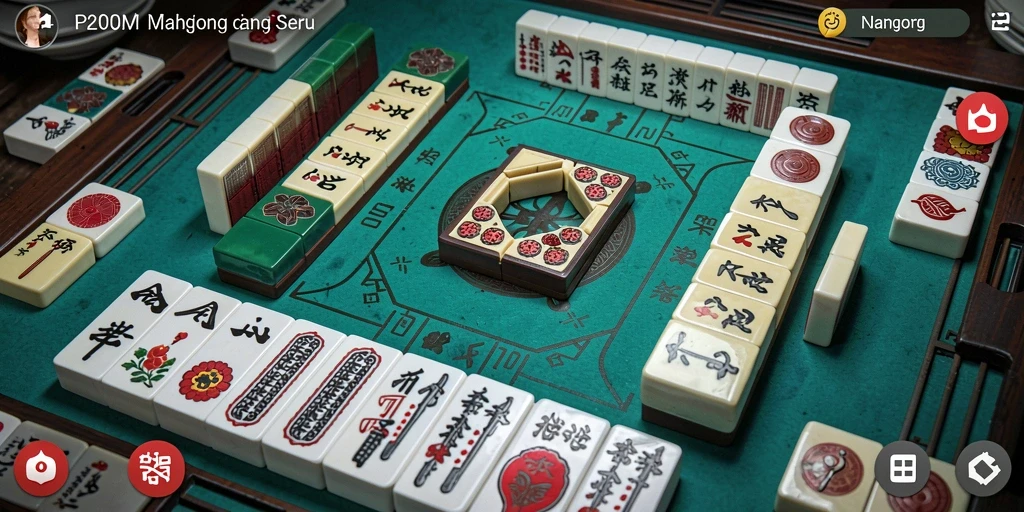 Tangkapan layar P200M menampilkan gameplay Mahjong yang seru dan menantang.