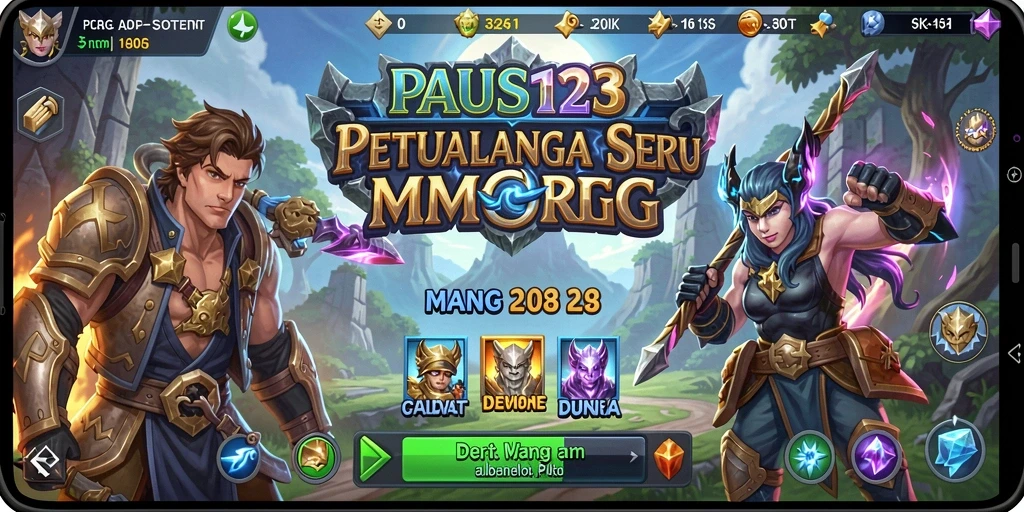 Tangkapan layar menampilkan aksi seru dalam gameplay PAUS123.