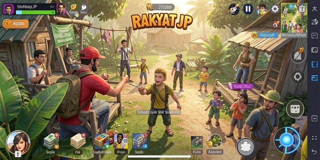 Tampilan menarik dari gameplay RAKYATJP yang penuh interaksi sosial.
