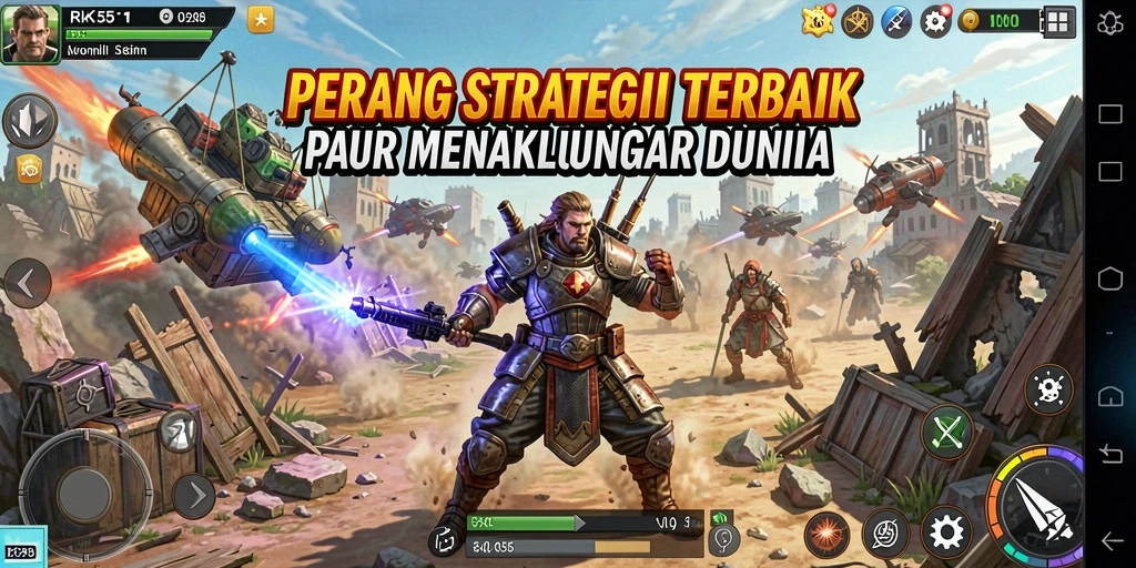 Screenshot gameplay RK55 menampilkan momen strategis dalam pertempuran.
