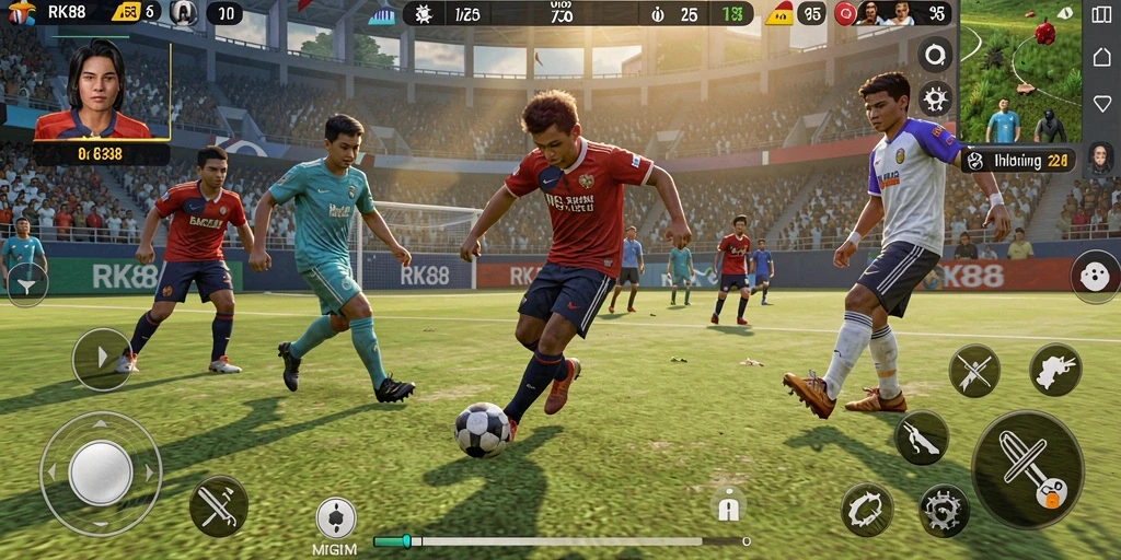 Gameplay seru RK88 yang menampilkan pertandingan olahraga intens.