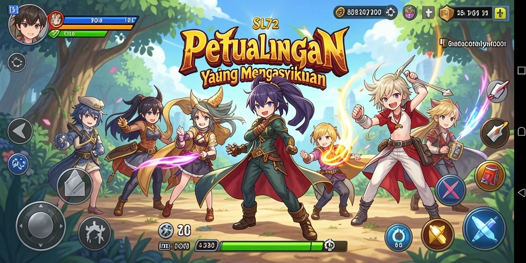 Tampilan gameplay SL72 yang penuh warna dan mendebarkan.
