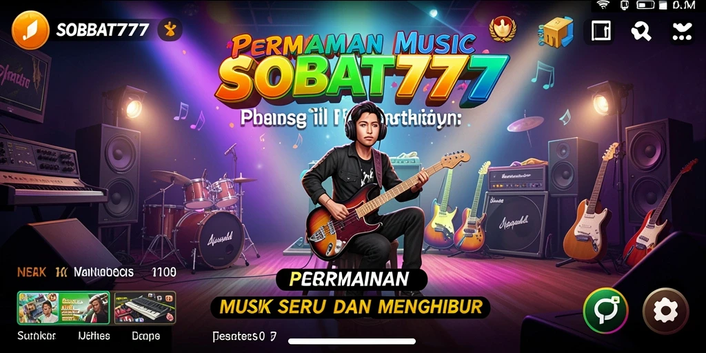 Tampilan gameplay SOBAT777 yang menampilkan keseruan permainan musik.