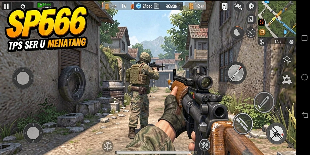 Tampilan screenshot utama SP666 menampilkan aksi pertempuran seru dalam gameplay TPS.