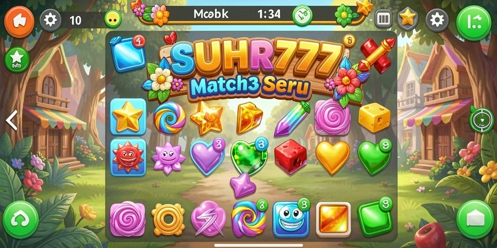 Screenshot gameplay SUHU777 dengan aksi seru game Match-3.