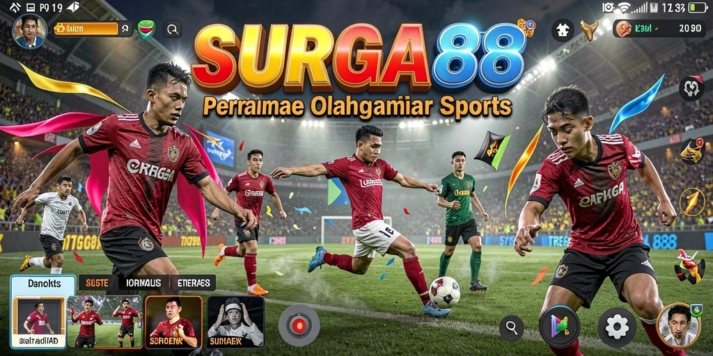 Screenshot gameplay SURGA88 menunjukkan aksi seru dalam permainan olahraga.