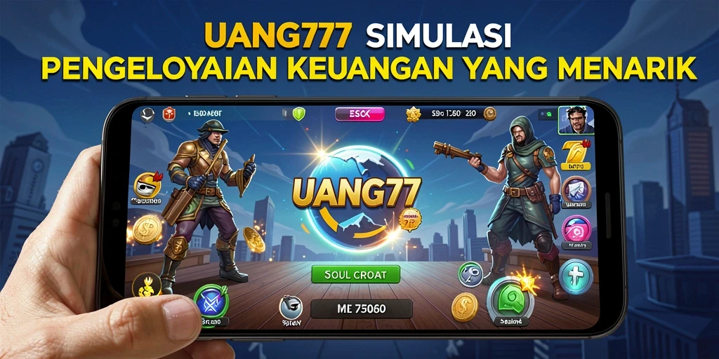 Tampilan gameplay UANG77 yang menampilkan simulasi pengelolaan keuangan.