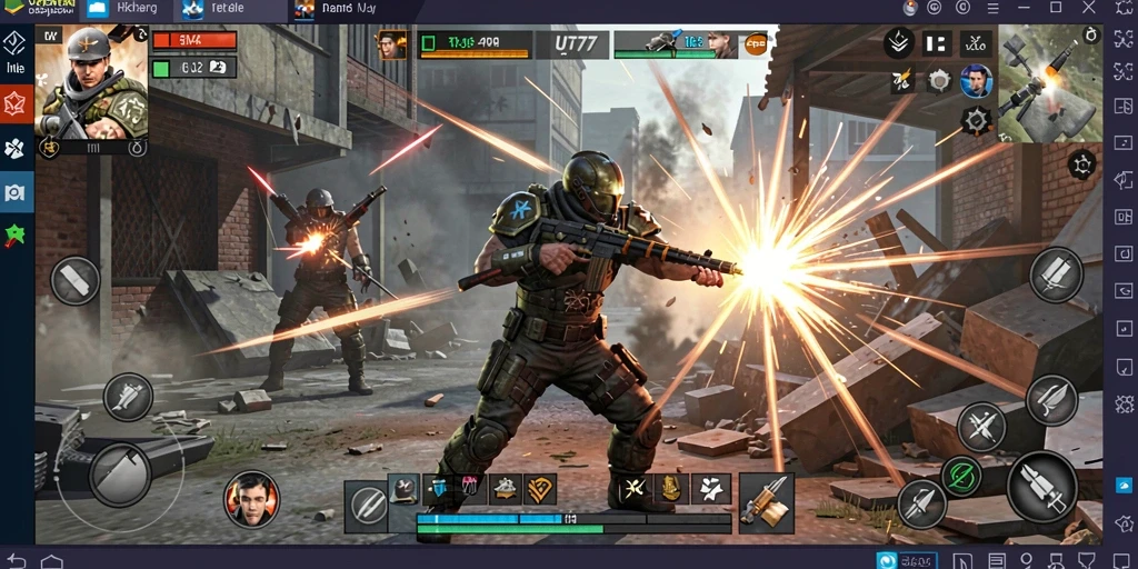Tampilkan gameplay penuh aksi dari UT77 dalam pertarungan seru.